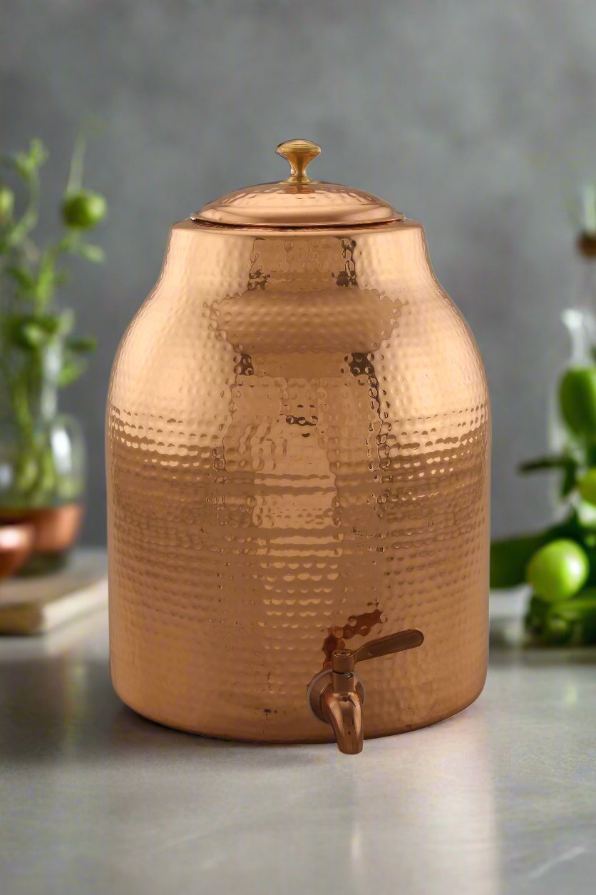 Essence Matka Hammered Copper Water Pot – Handcrafted Ayurvedic Drinkware for Healthy Living