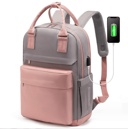 Fashnable laptop backpack with external charnign port in bag - Sama Homes