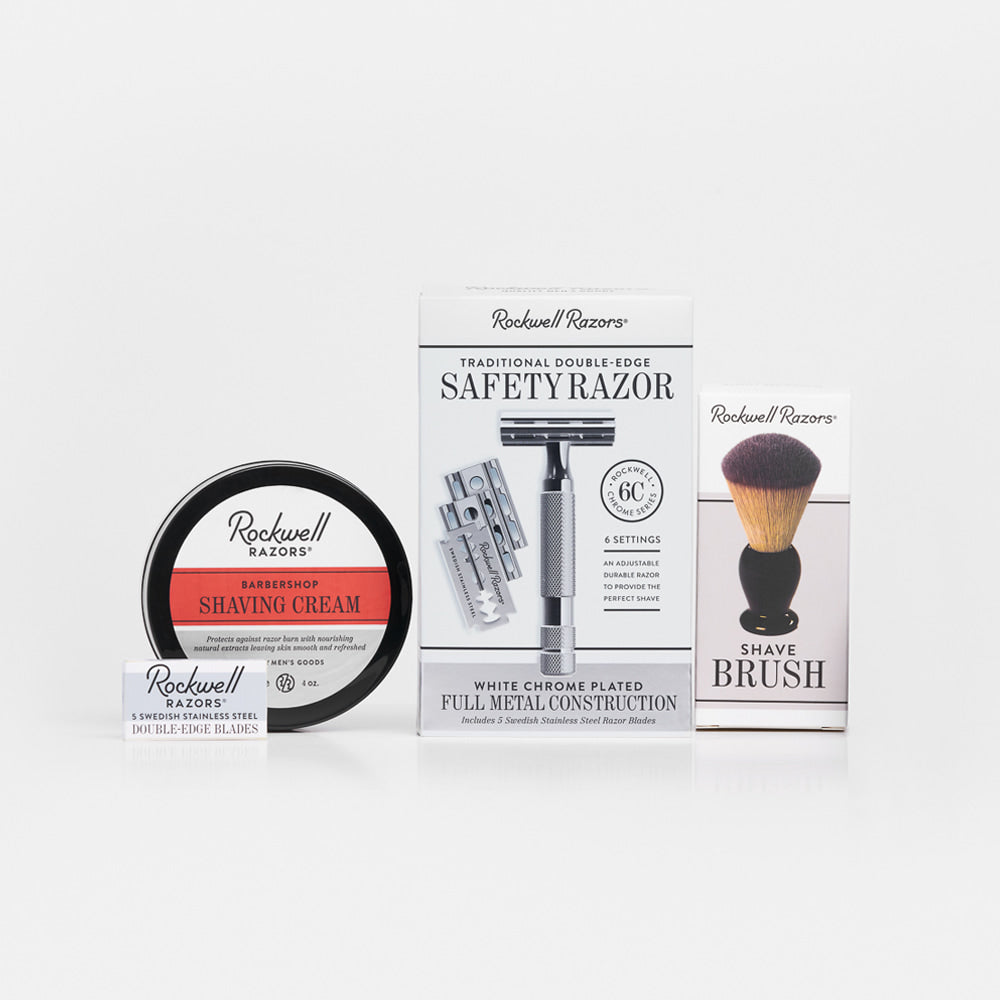 The Rockwell 6C Classic Grooming Starter Set | Razor, Brush & Cream