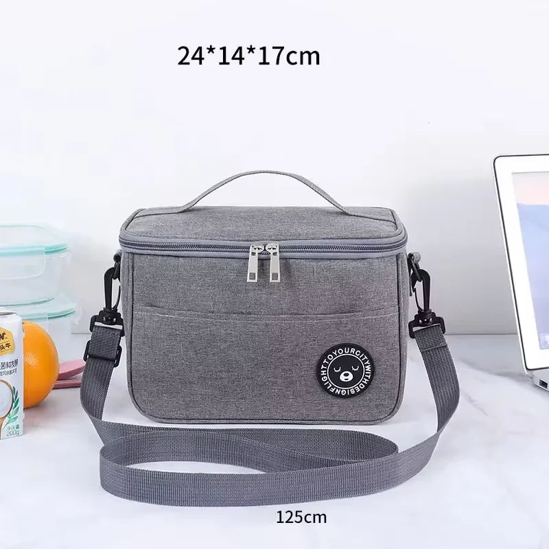 Portable Lunch Bag Food Thermal Box Waterproof Office Cooler Lunchbox With Shoulder Strap Insulated Case – Image 18 - Image 18