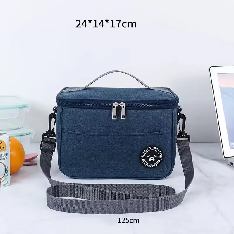 Portable Lunch Bag Food Thermal Box Waterproof Office Cooler Lunchbox With Shoulder Strap Insulated Case – Image 17 - Image 17