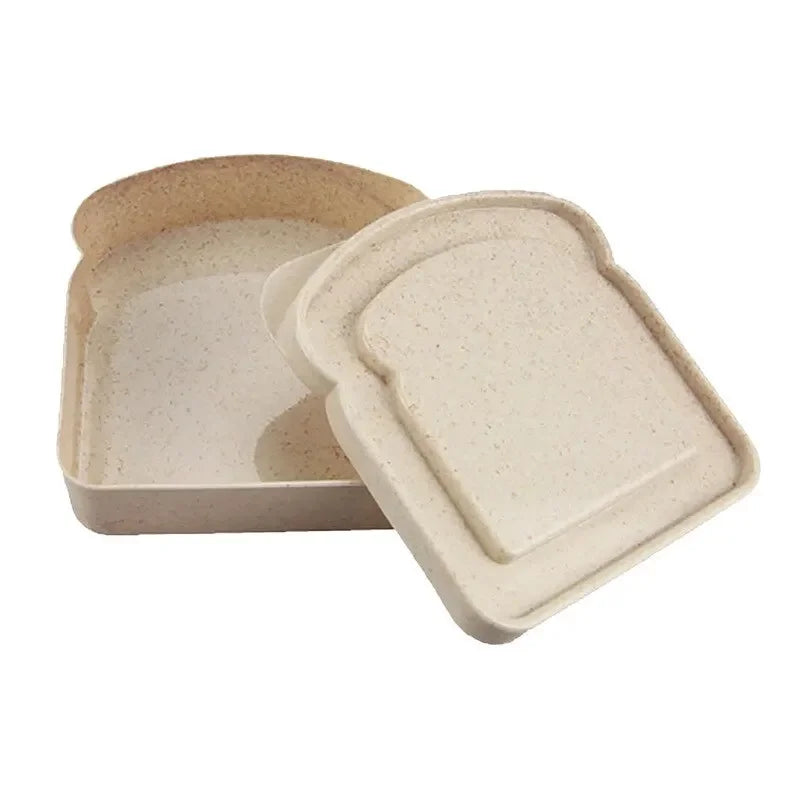 Toast Shaped Bamboo Fiber Portable Lunch Box With Lid Toast Bread Sandwich Box Kitchen Outdoor Picnic Large-capacity Bento Box – Image 15 - Image 15