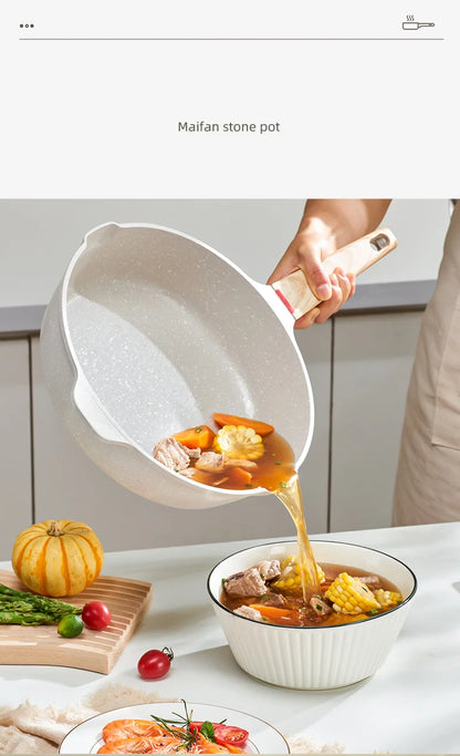 GIANXI Nonstick Pan Multifunctional Aluminum Alloy Coated With Medical Stone Wok Steak Egg Pancake Pot Set Kitchen Utensils