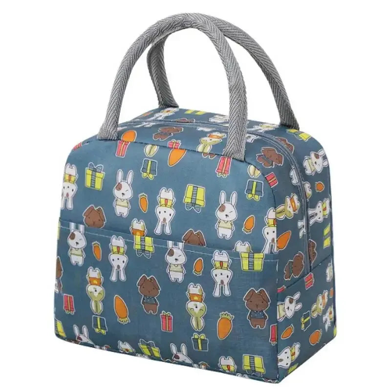 Cartoon Cute Portable Tote Lunch Box Bento Box Animal Pattern Lunch Bag Insulated Food Bag Lunch Box Bag Picnic Bag – Image 19 - Image 19