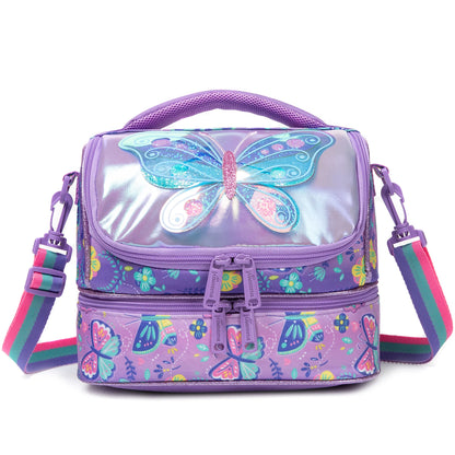 Kids Lunch Bag with Comparments for Girls Toddler School Teen Lunch Box Tote Bag Double Decker Cooler Insulated Lunch Bag