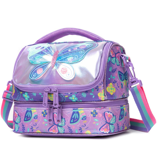 Kids Lunch Bag with Comparments for Girls Toddler School Teen Lunch Box Tote Bag Double Decker Cooler Insulated Lunch Bag