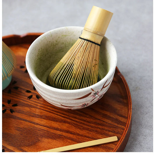 Premium Japanese Matcha Tea Set Bamboo Whisk – Green Tea Mixing & Kitchen Accessory