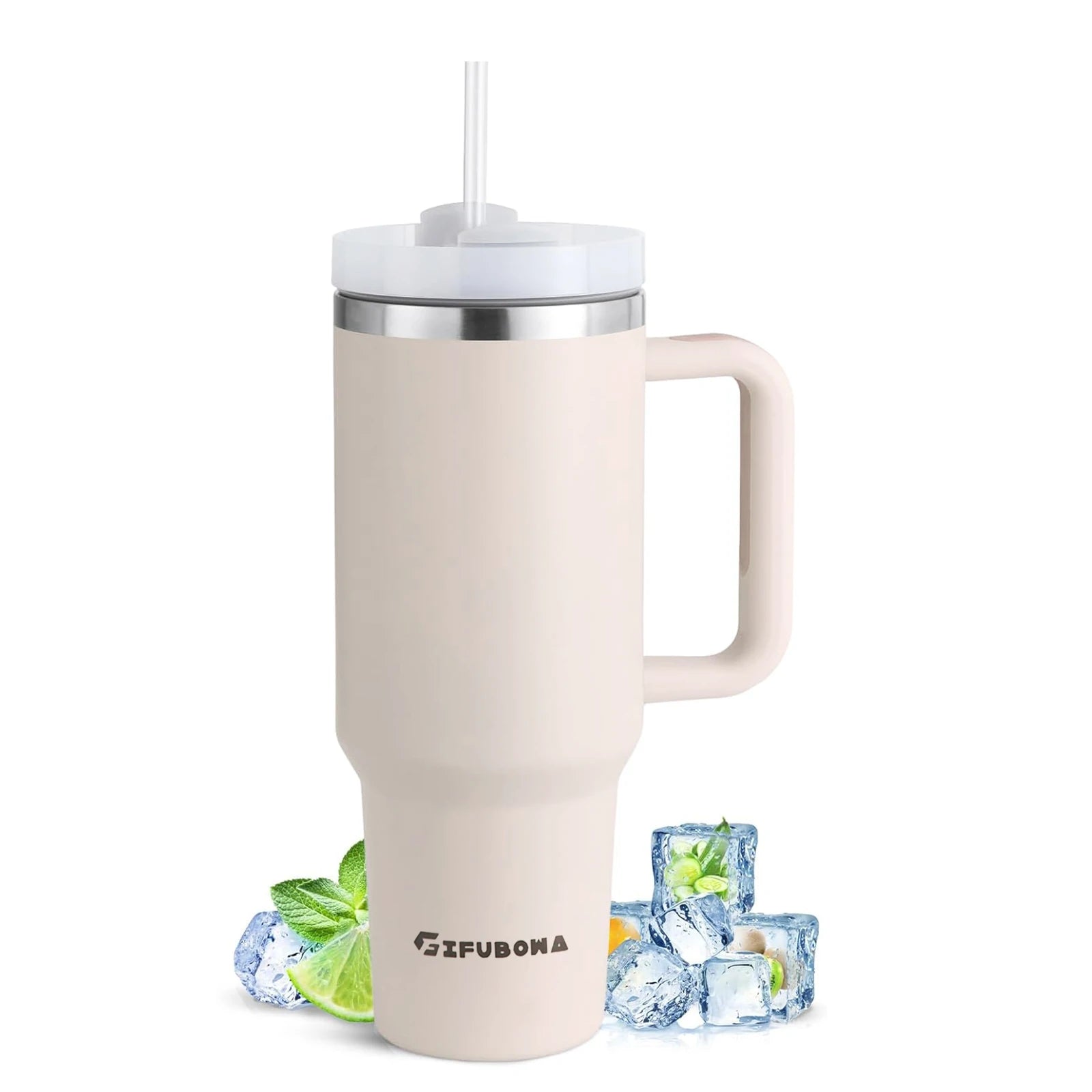 40oz Stainless Steel Insulated Water Bottle with Straw & Handle – Vacuum Flask Travel Coffee Tumbler, Hot & Cold Thermal Mug (1200ml) - Image 2