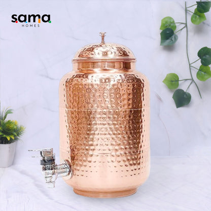 Pure Copper Full Hammered Water Dispenser (Matka) 5000ML - Sama Homes