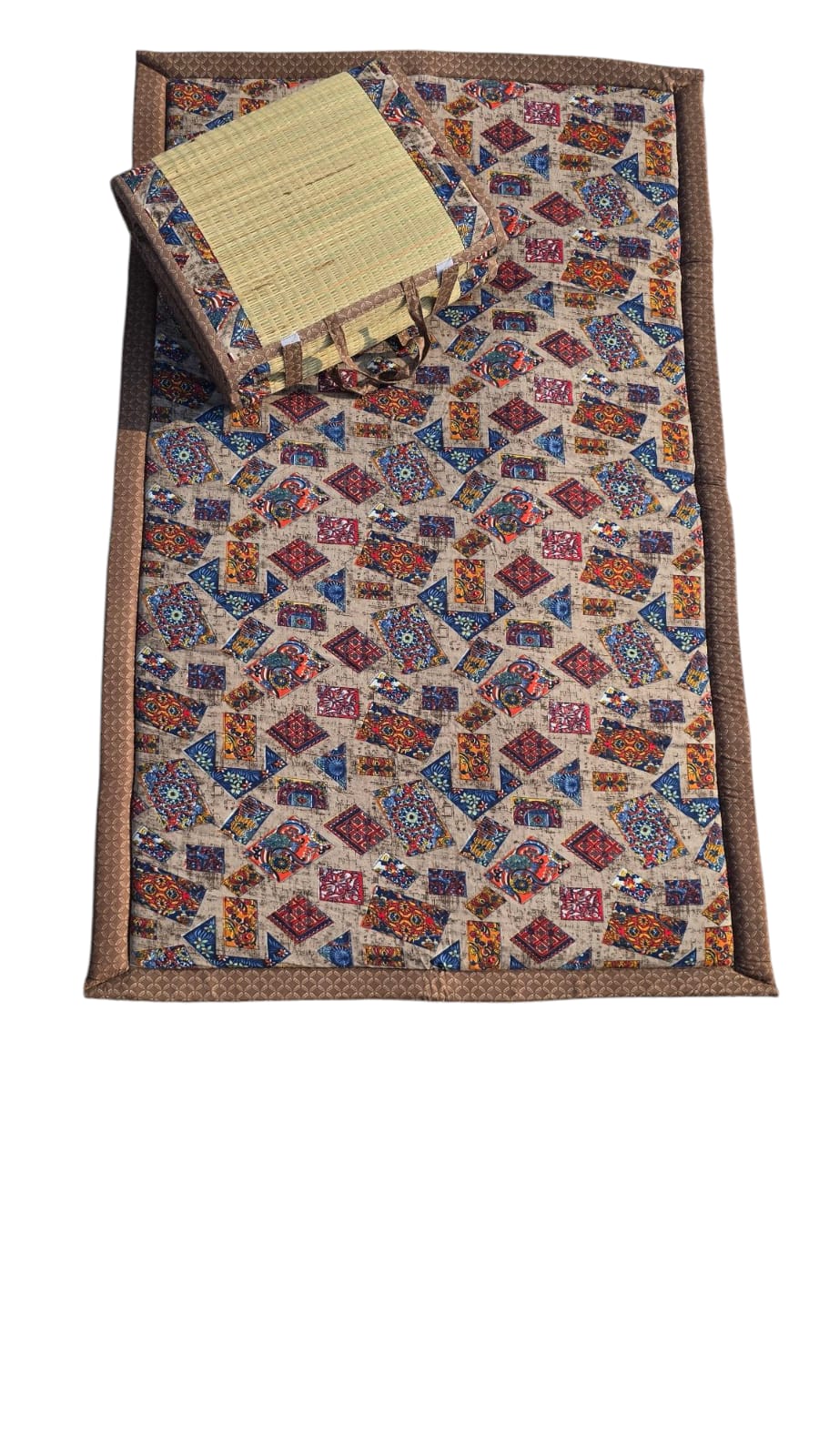 Brown Color Flower Design Mat