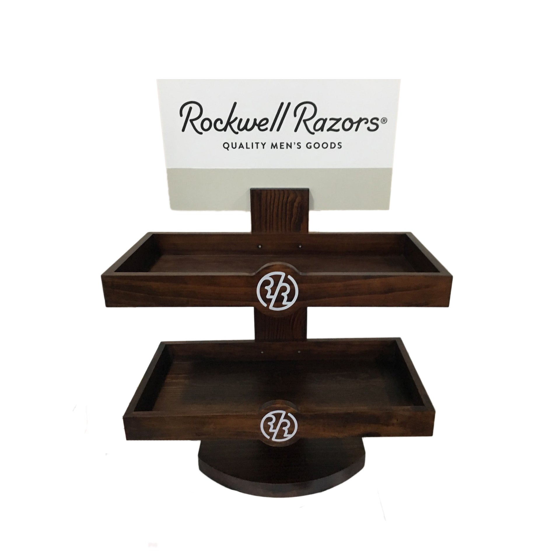 Rockwell Razors Empty Retail Two-Level Wood Display (Build Your Own) - Eco-friendly - Sama Homes