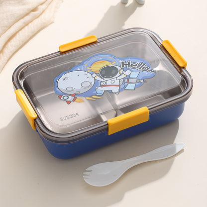304 Stainless Steel Lunch Box Students Divided Into Lunch Box Three Grids