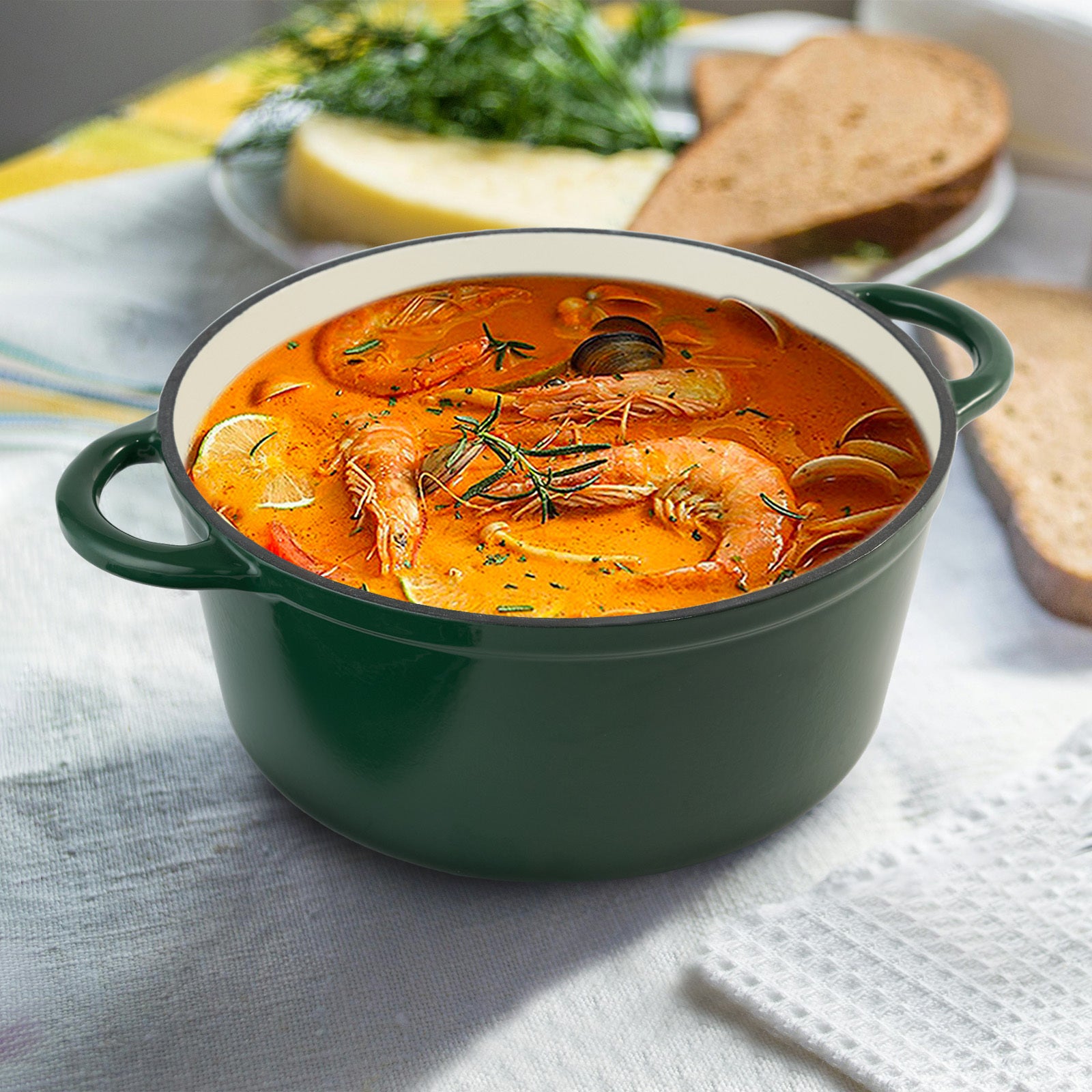 Enameled Cast Iron Dutch Oven – Large Capacity, Non-Stick, Oven Safe up to 500°F – Multi-Functional Cookware - Image 13