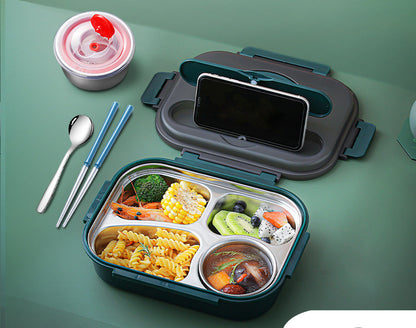 304 Stainless Steel Lunch Box, Fresh-keeping Box With Soup Cup, Insulated Lunch Box