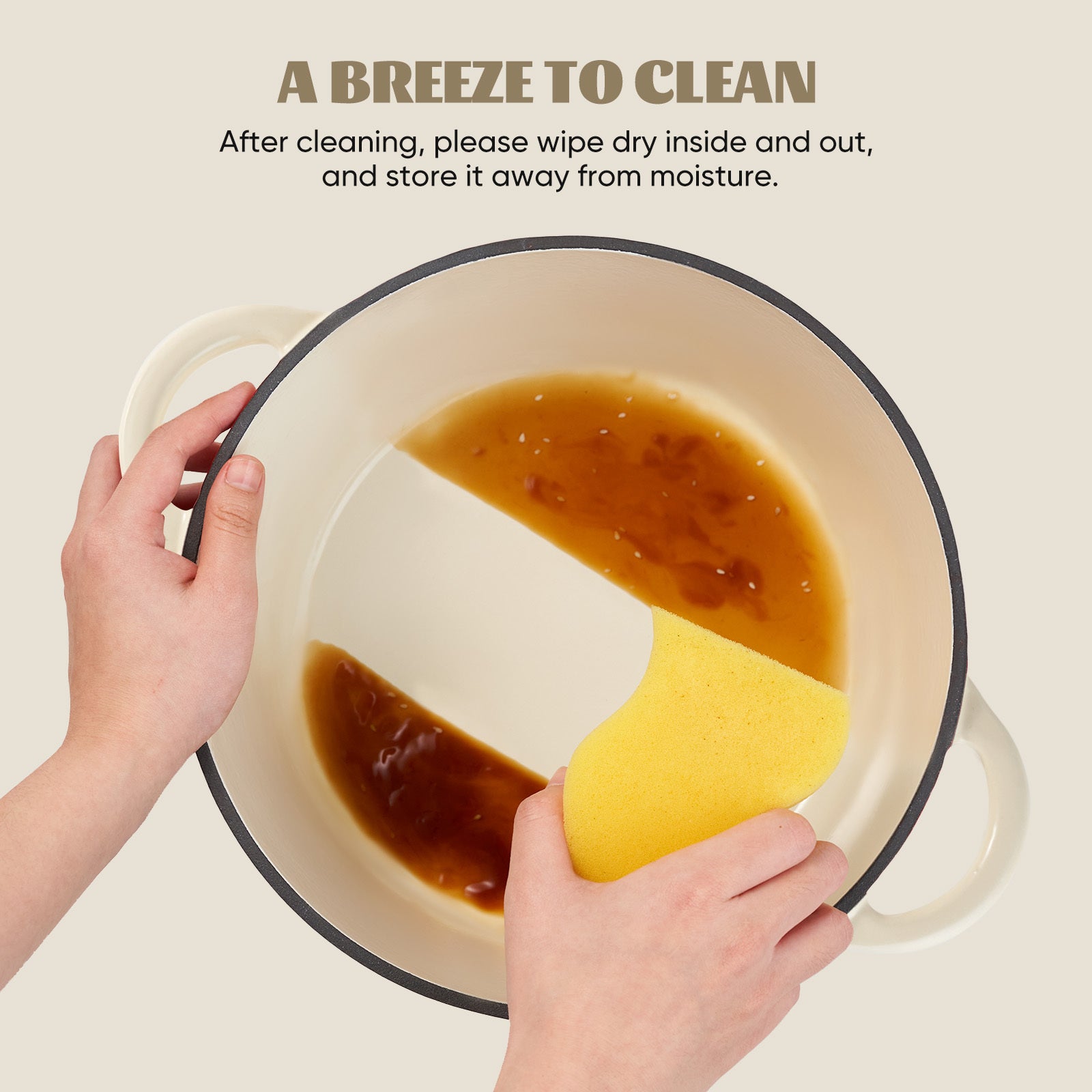 Enameled Cast Iron Dutch Oven – Large Capacity, Non-Stick, Oven Safe up to 500°F – Multi-Functional Cookware - Image 4