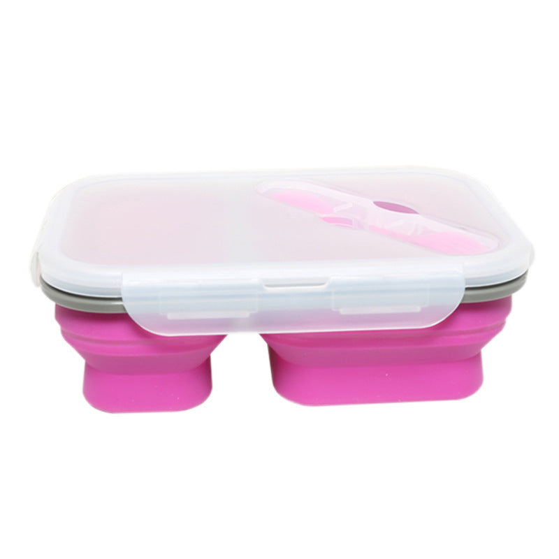 Outdoor Tableware Silicone Folding Lunch Box Portable Sealed Lunch – Image 3