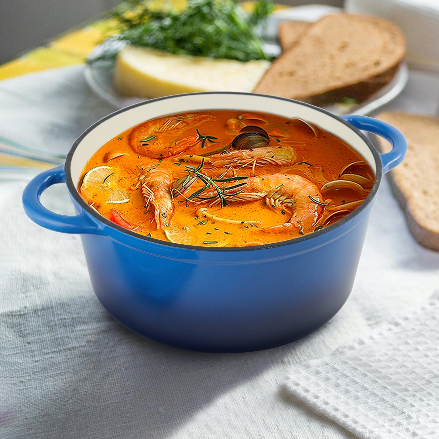 Enameled Cast Iron Dutch Oven – Large Capacity, Non-Stick, Oven Safe up to 500°F – Multi-Functional Cookware