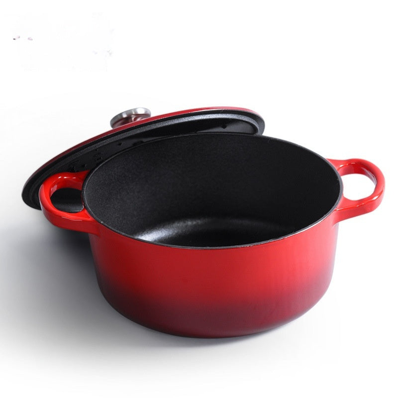 Iron Workshop Enamel Soup Pot Thickened Cast Pot - Image 5