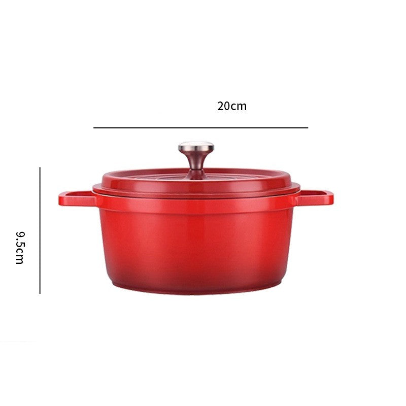 Ceramic Stew Pot with Lid – Aluminum Alloy, Heat-Resistant, 20cm/24cm – Ideal for Soups & Gifting