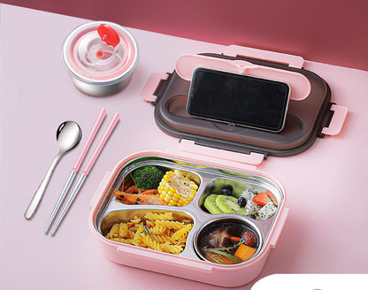 304 Stainless Steel Lunch Box, Fresh-keeping Box With Soup Cup, Insulated Lunch Box