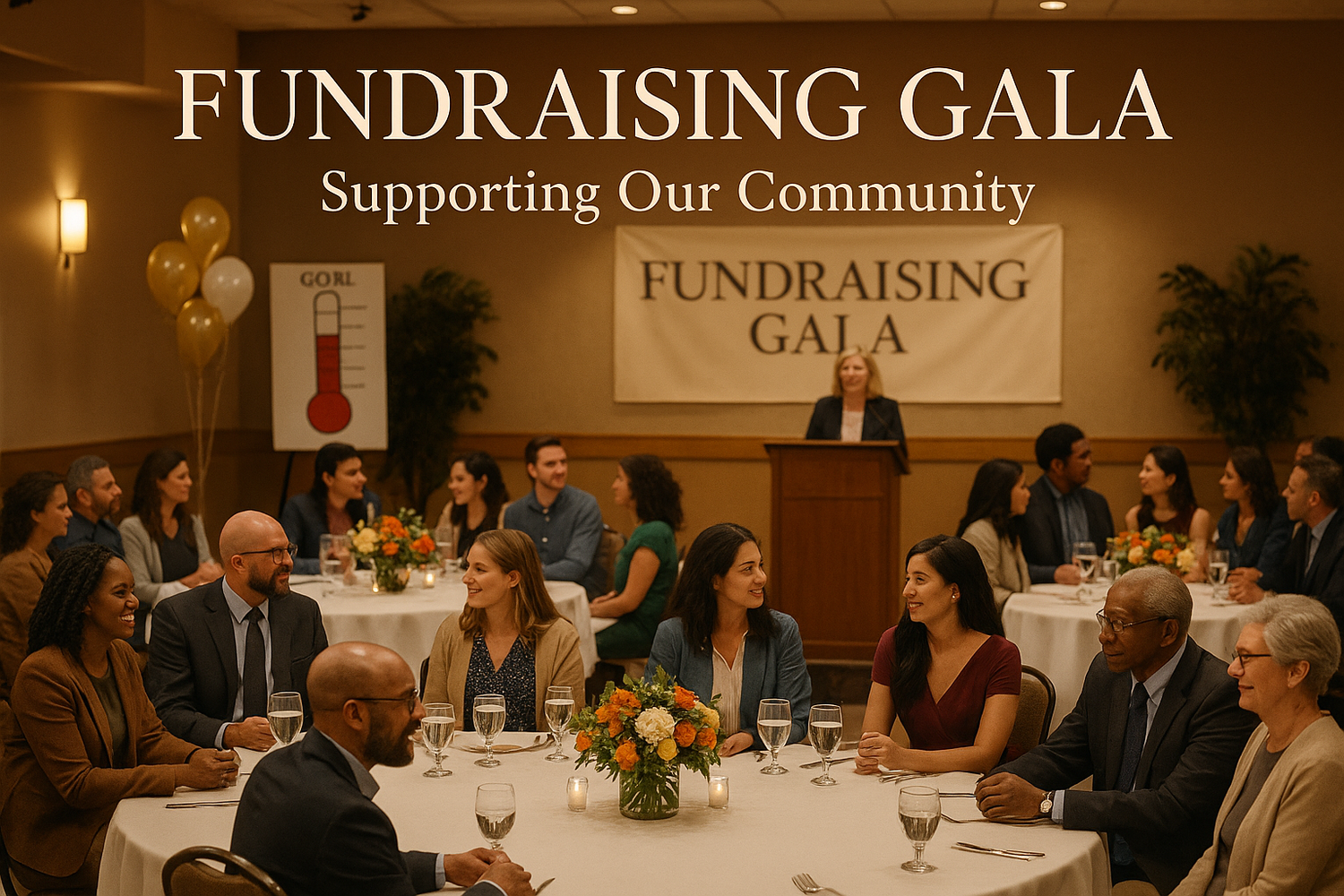 generate a realistic image for fundraising event with text