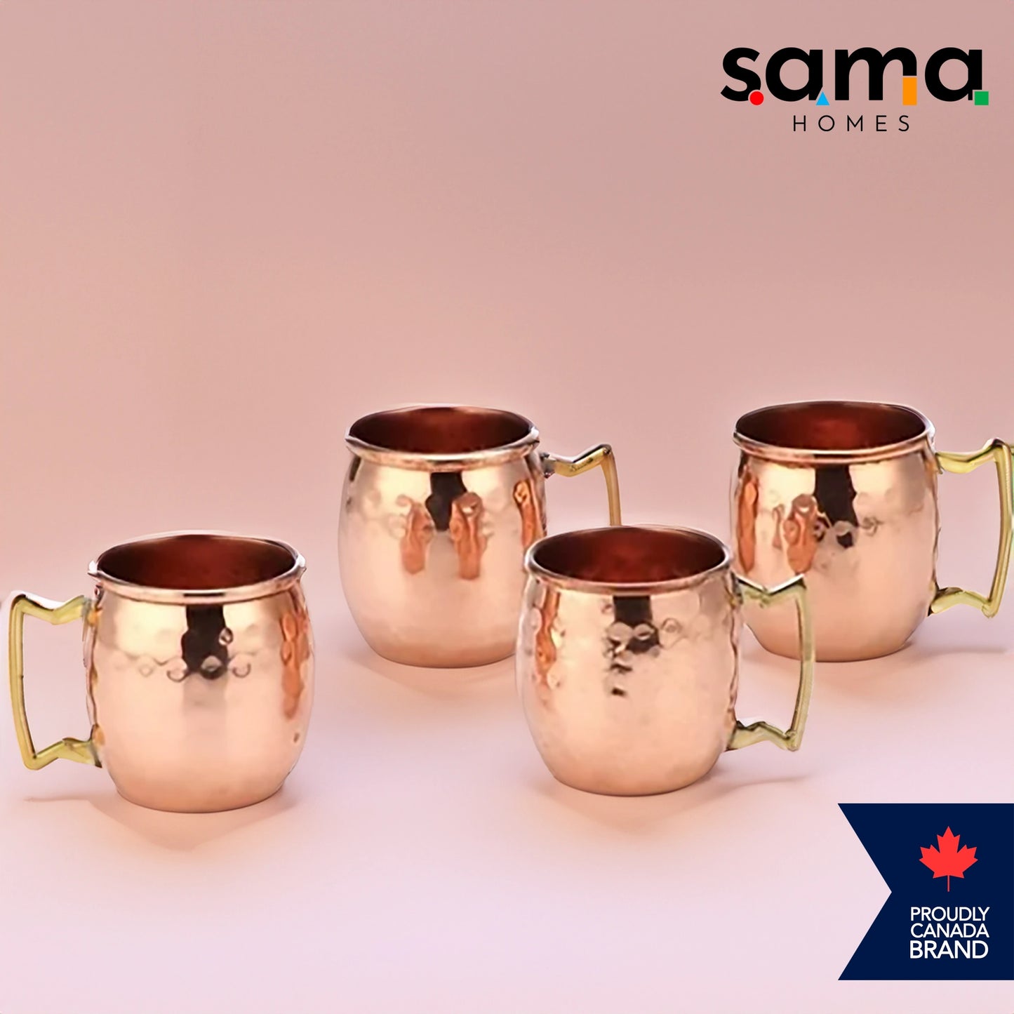 Premium Hammered Moscow Mule Copper Barrel Mug – Perfect Barware Gift | Available in Sets of 6, 8, 12 | Handmade for Cocktail Lovers - Sama Homes
