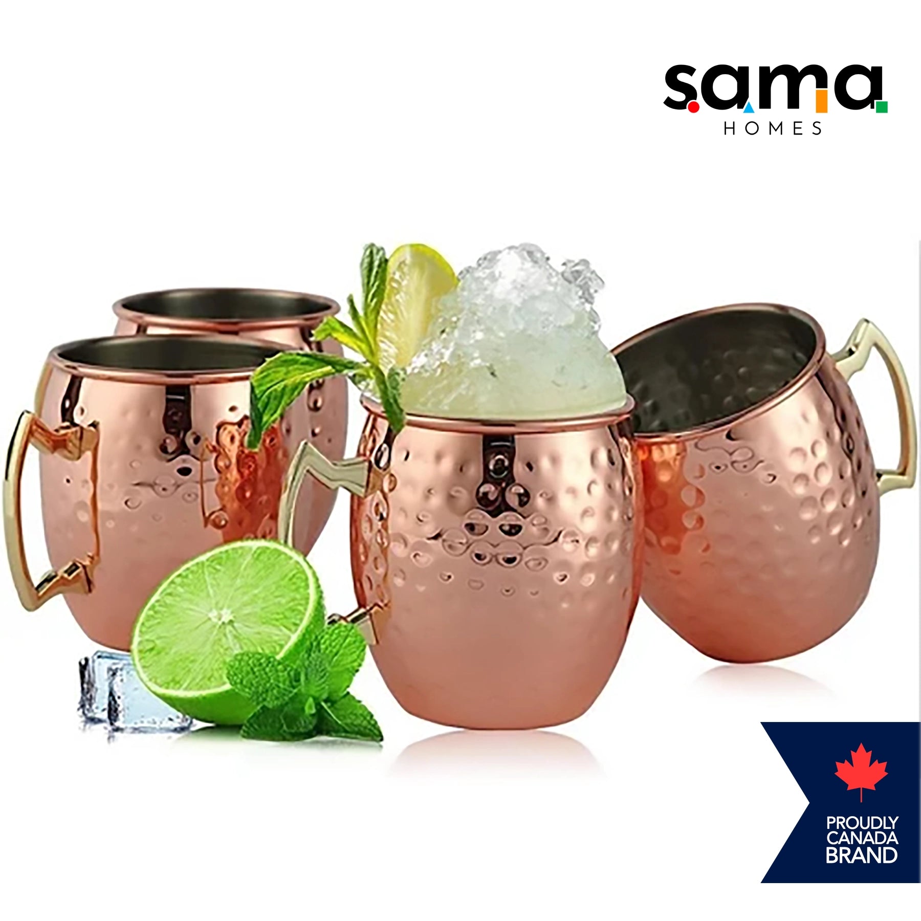 Premium Hammered Moscow Mule Copper Barrel Mug – Perfect Barware Gift | Available in Sets of 6, 8, 12 | Handmade for Cocktail Lovers - Sama Homes