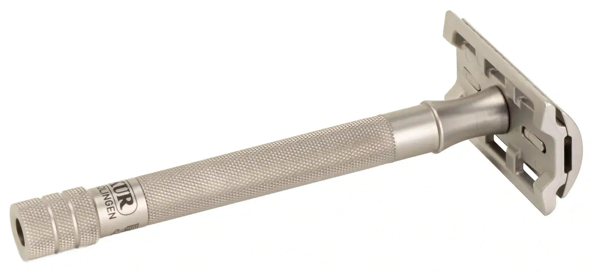 Merkur 23-INOX 3-Piece DE Safety Razor, Closed Comb, Extra Long Handle, Stainless Steel - Eco-friendly - Sama Homes