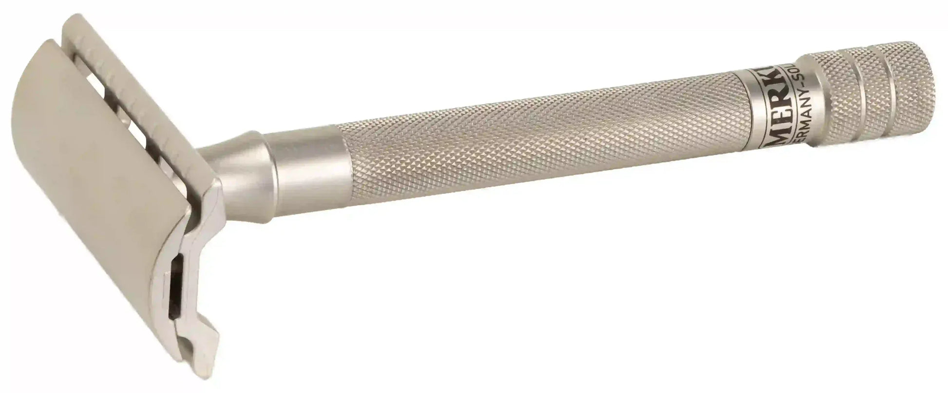 Merkur 23-INOX 3-Piece DE Safety Razor, Closed Comb, Extra Long Handle, Stainless Steel - Image 4