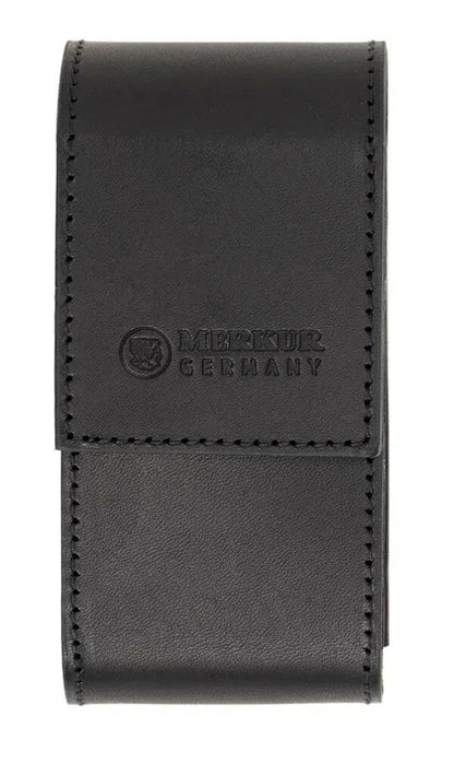 Merkur Leather Case empty for Razor and 10 Blades, Black by Merkur - Razor Accessories