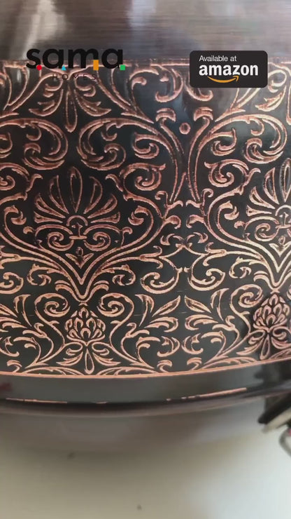 Pure Copper Water Dispenser Antique Engraved Ghada/Pot  Capacity