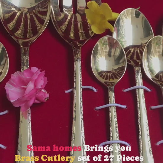 Sama Homes Brass Cutlery Set of 27 Pieces