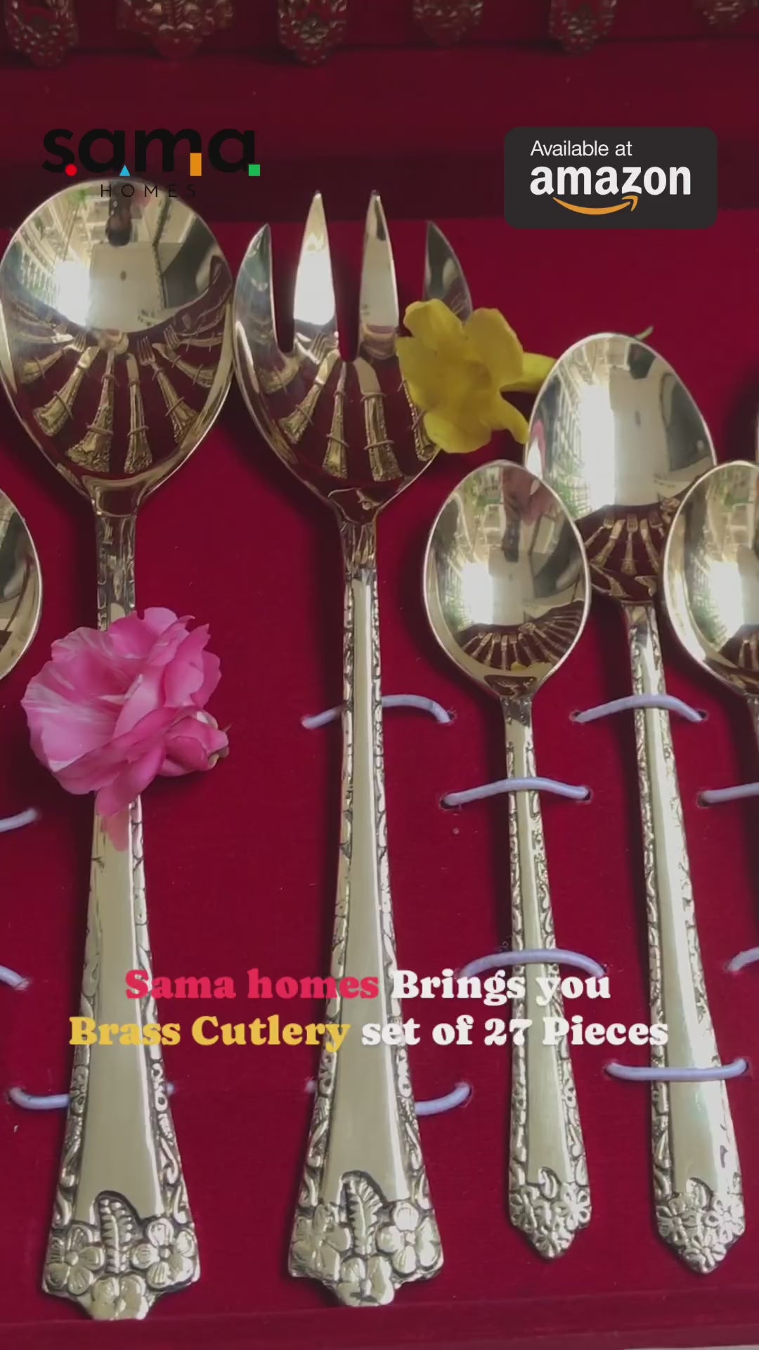 Sama Homes Brass Cutlery Set of 27 Pieces