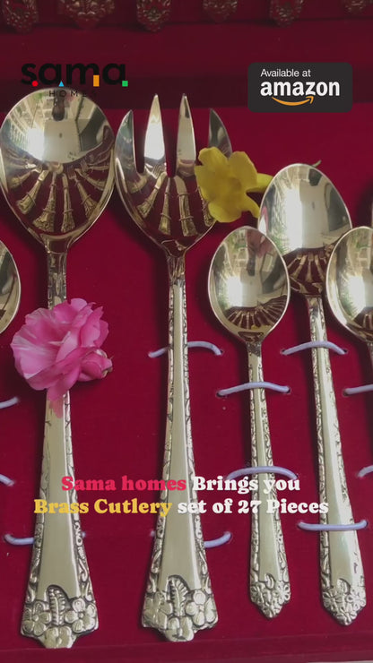 Sama Homes Brass Cutlery Set of 27 Pieces