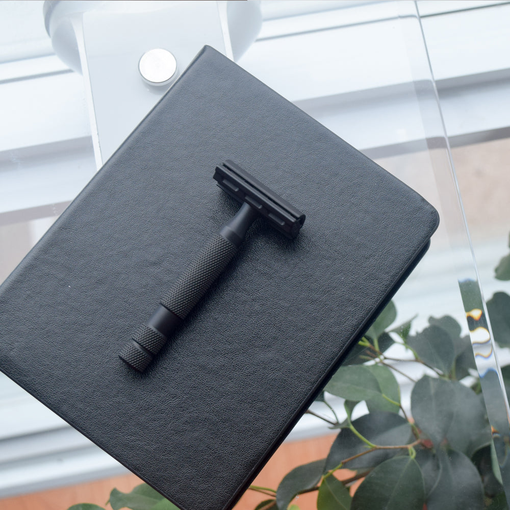 Rockwell 6S Stainless Steel Adjustable DE Safety Razor - Matte Black PVD (6 Settings)