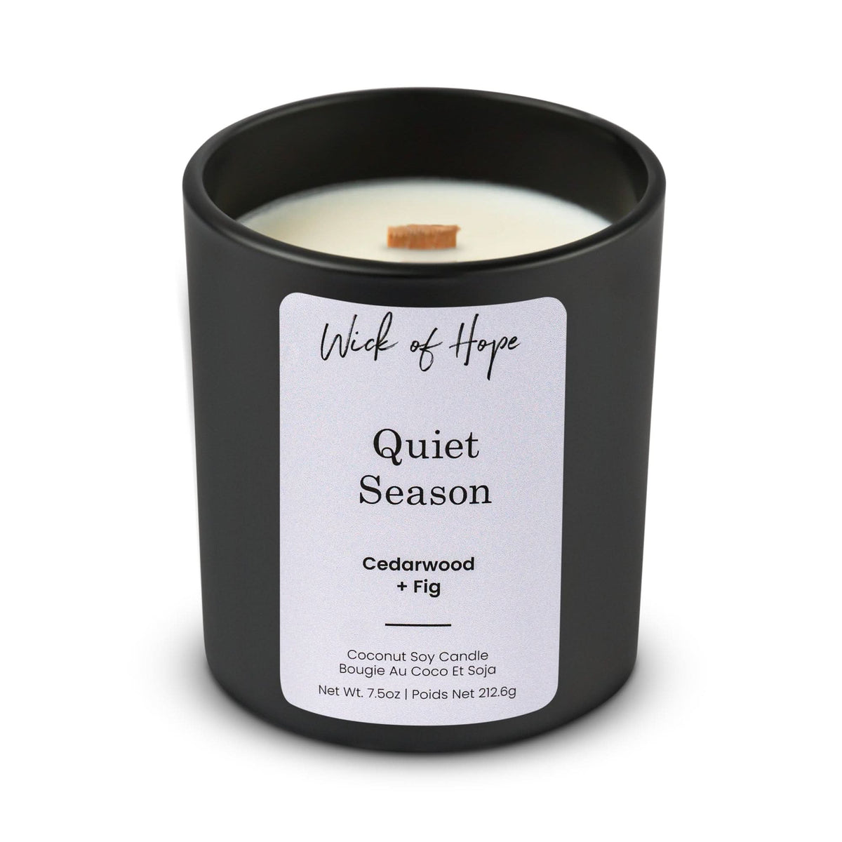 Quiet Season Candle | Cedarwood + Fig by Wick of Hope - Full Size Candle (View 3)
