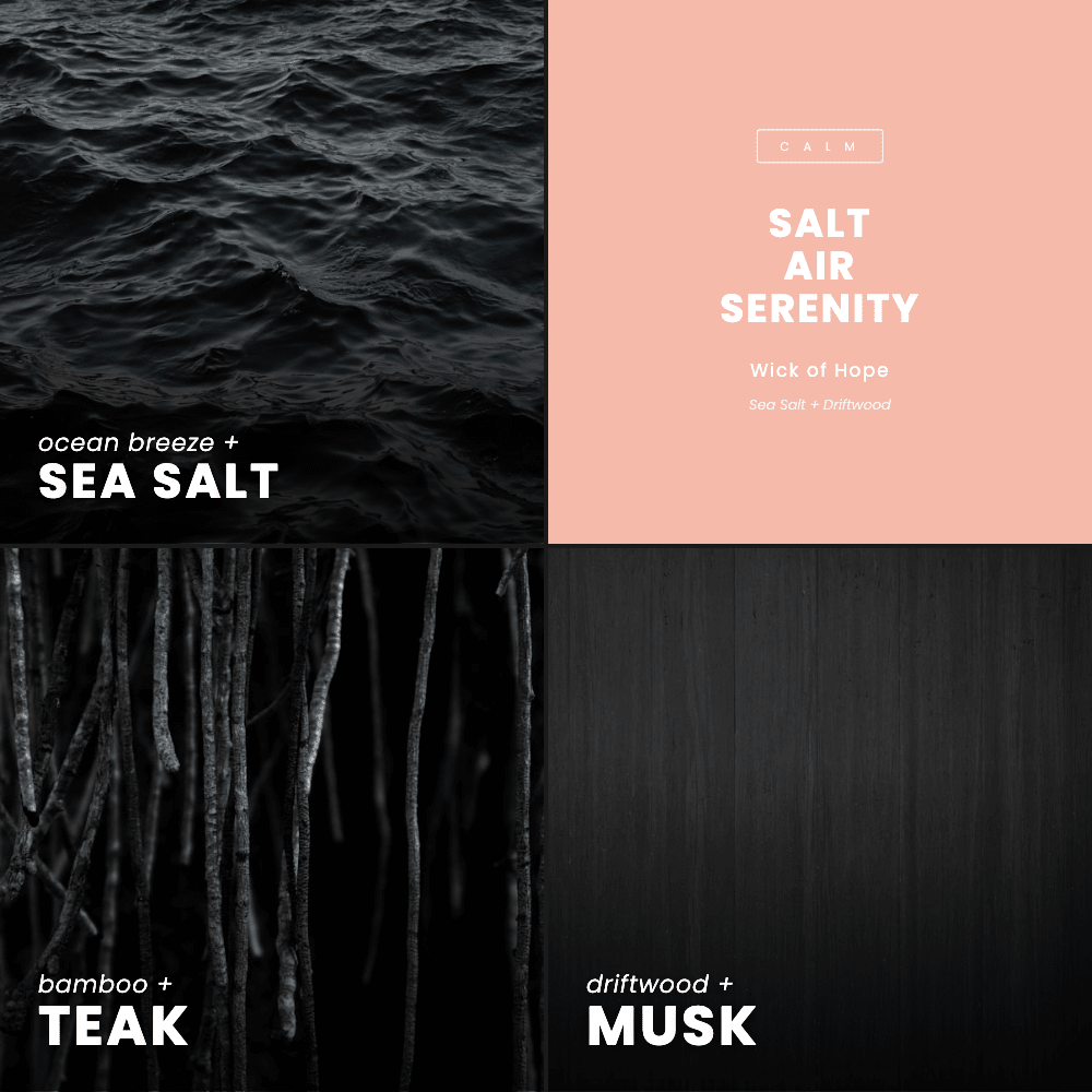 Salt Air Serenity Candle | Sea Salt + Driftwood by Wick of Hope - Full Size Candle (View 7)