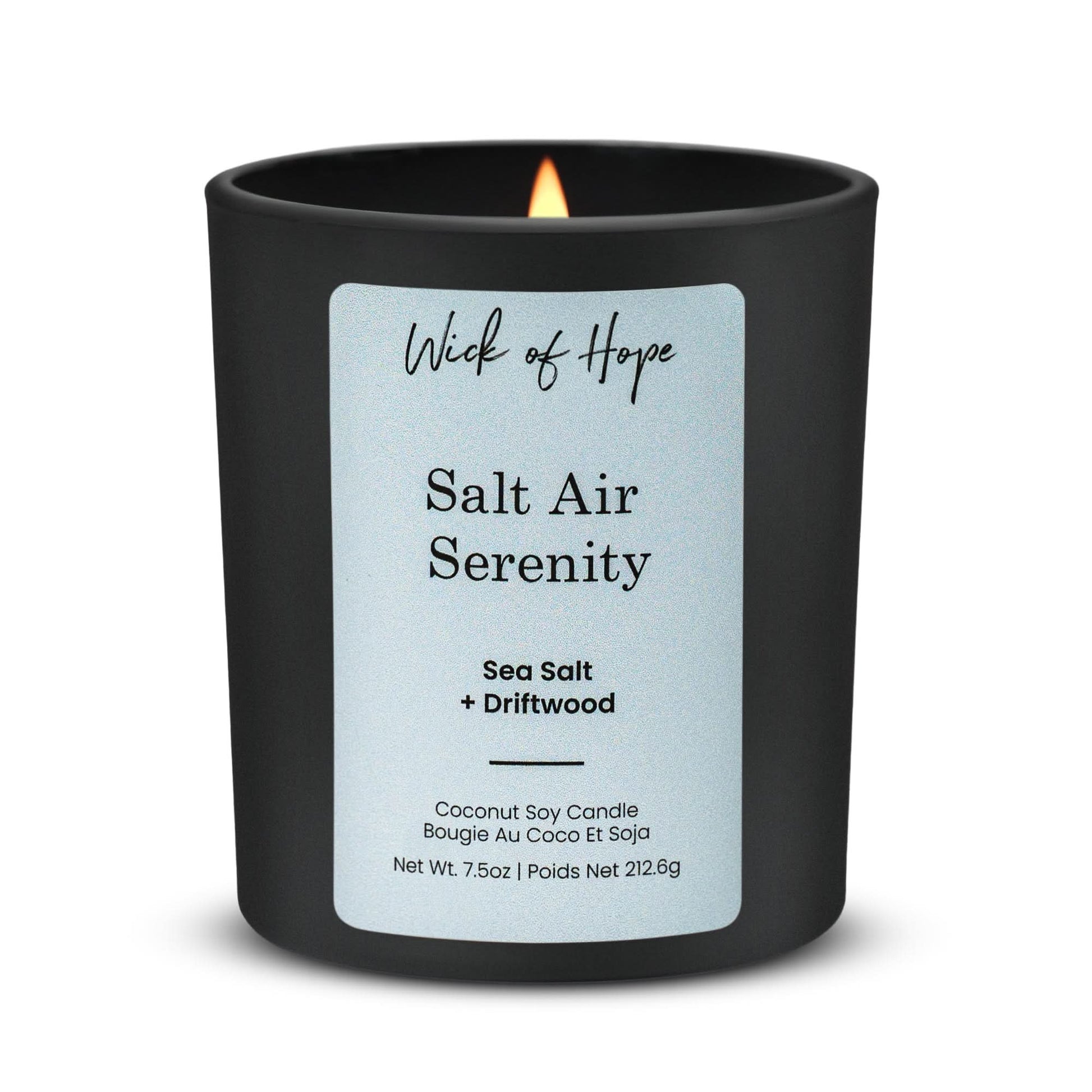 Salt Air Serenity Candle | Sea Salt + Driftwood by Wick of Hope - Full Size Candle