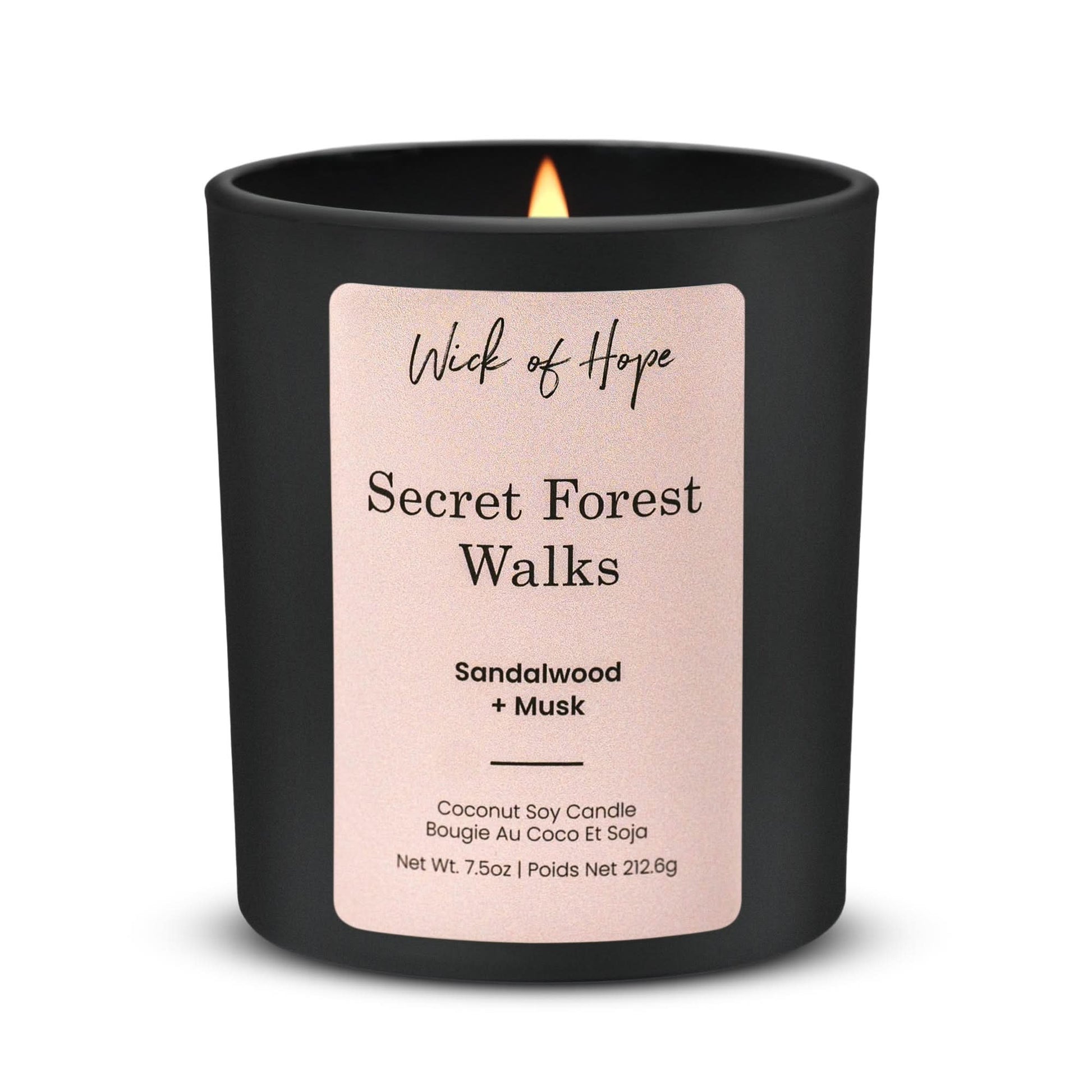 Secret Forest Walks Candle | Sandalwood + Musk by Wick of Hope - Full Size Candle