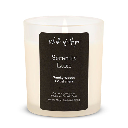 Serenity Luxe Candle | Smoky Woods + Cashmere