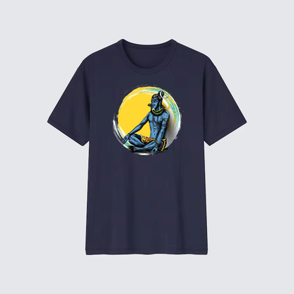 Lord Shiva Meditation Printed 100% cotton Oversized T-shirt - Sama Homes