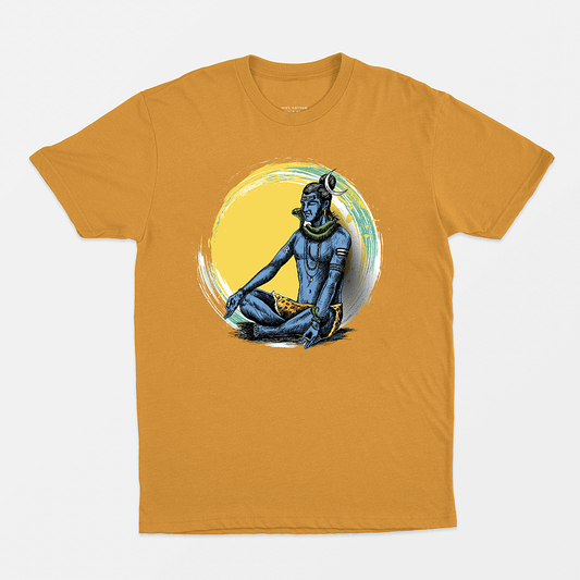 Lord Shiv Meditating Printed 100% cotton T-shirt - Sama Homes