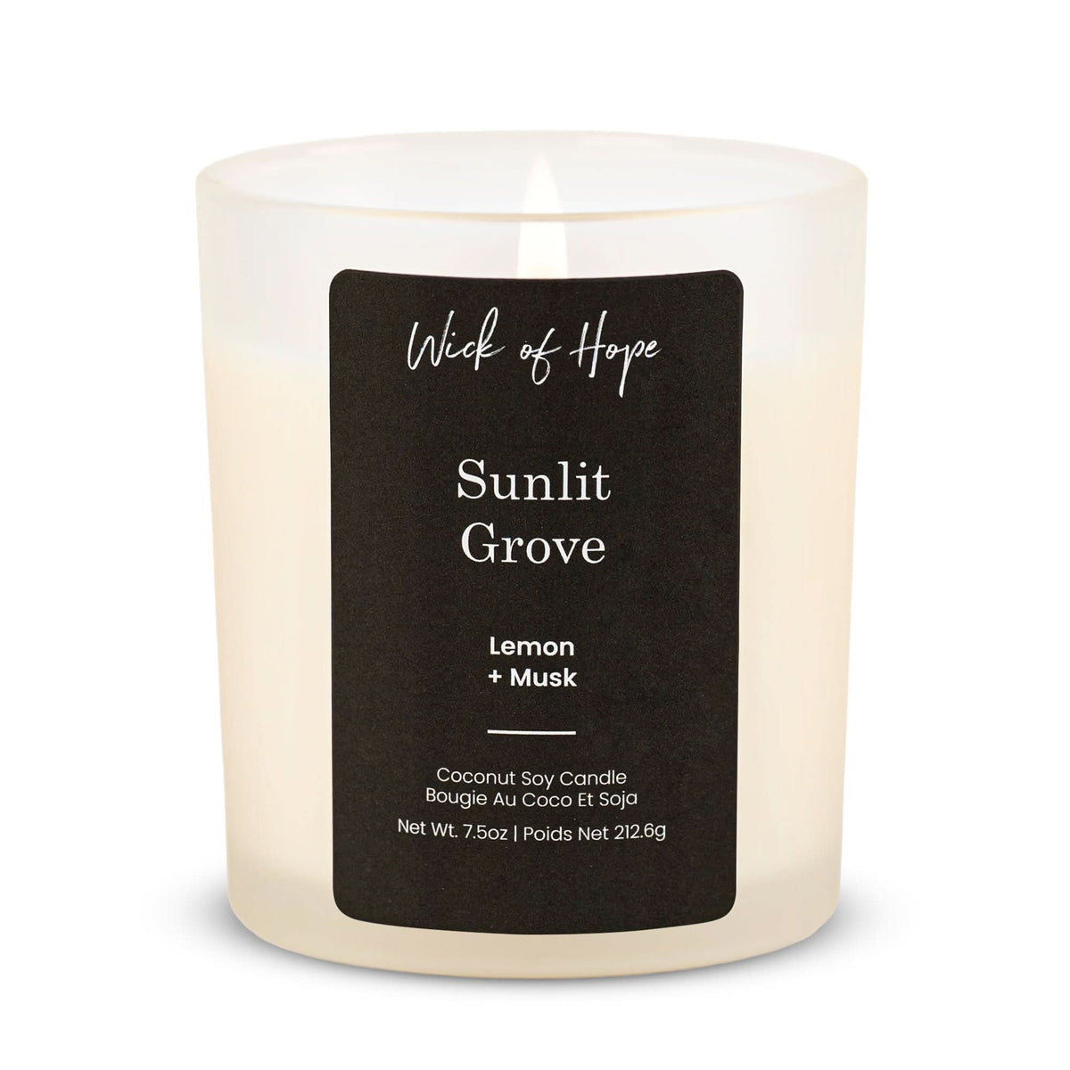 Sunlit Grove Candle | Lemon + Musk by Wick of Hope - Full Size Candle