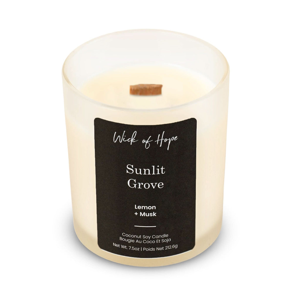 Sunlit Grove Candle | Lemon + Musk by Wick of Hope - Full Size Candle (View 3)