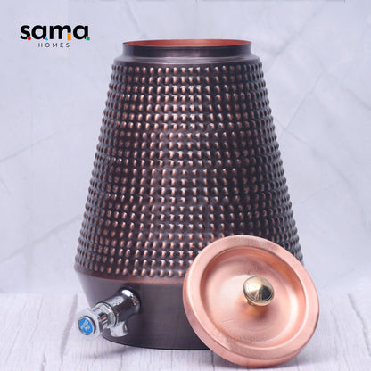 Pure Copper Water Dispenser Conical Antique Bubble Designed Capacity - Sama Homes