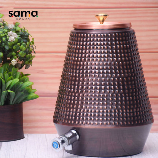 Pure Copper Water Dispenser Conical Antique Bubble Designed Capacity - Sama Homes
