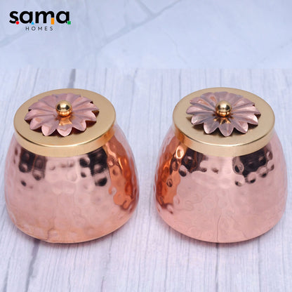 Exclusive Container Set of 2 with Copper Finished For Multi-Purposes - Sama Homes