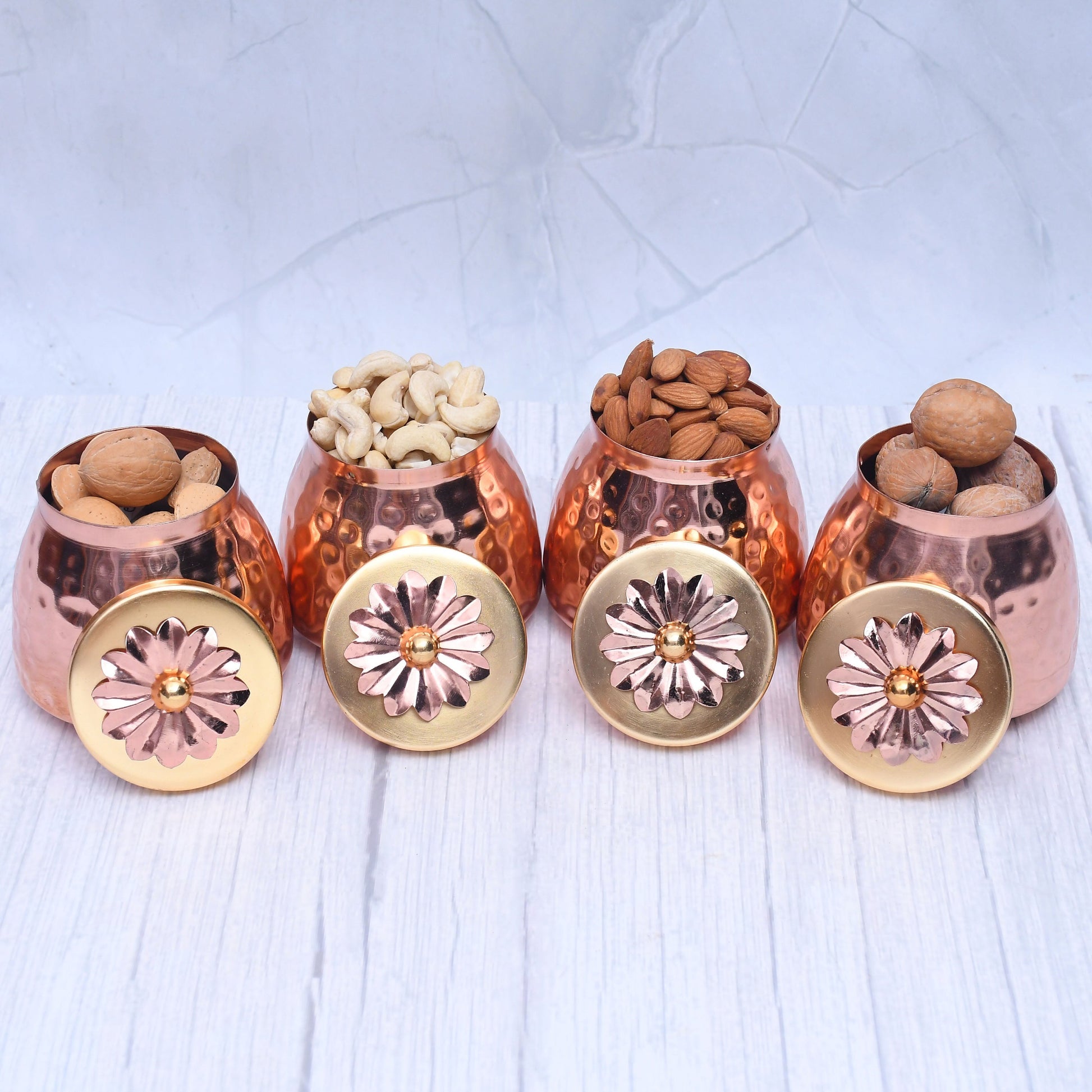 Exclusive Container Set of 4 with Copper Finished For Multi-Purposes - Sama Homes