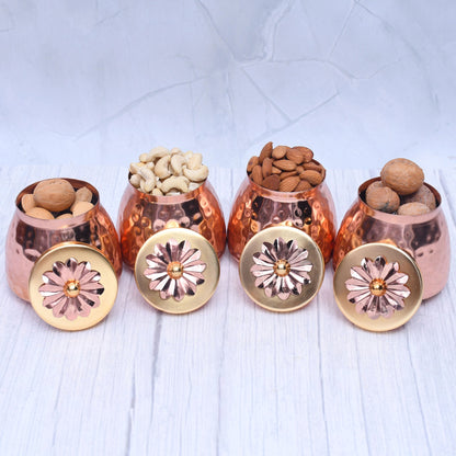 Exclusive Container Set of 4 with Copper Finished For Multi-Purposes - Sama Homes