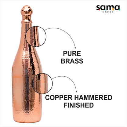 Elegant Design Copper Finished Champagne Bottle Case Barware - Sama Homes